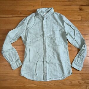 Marine Layer Shirt Mens M/L Green Long Sleeve Button Down Casual Cotton Coastal